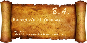 Beregszászi Ambrus névjegykártya